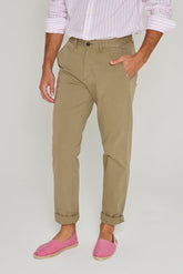 OFFICER – Straight Cut Stretch Cotton Chino Pants – Men – Khaki